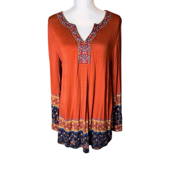 Soft Surroundings Parita Tunic Top long-sleeved boho-style blouse Size Medium - Picture 5 of 8